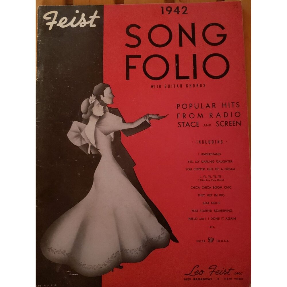 Feist 1942 Song Folio With Guitar Chords Vintage Song Book‎